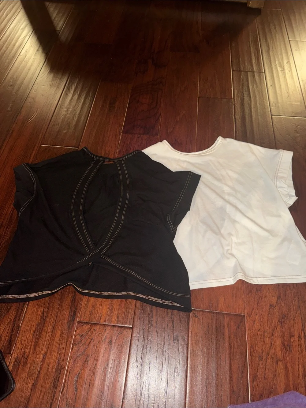 SHEIN Black and White Short Sleeve Kids Crop Tee Set